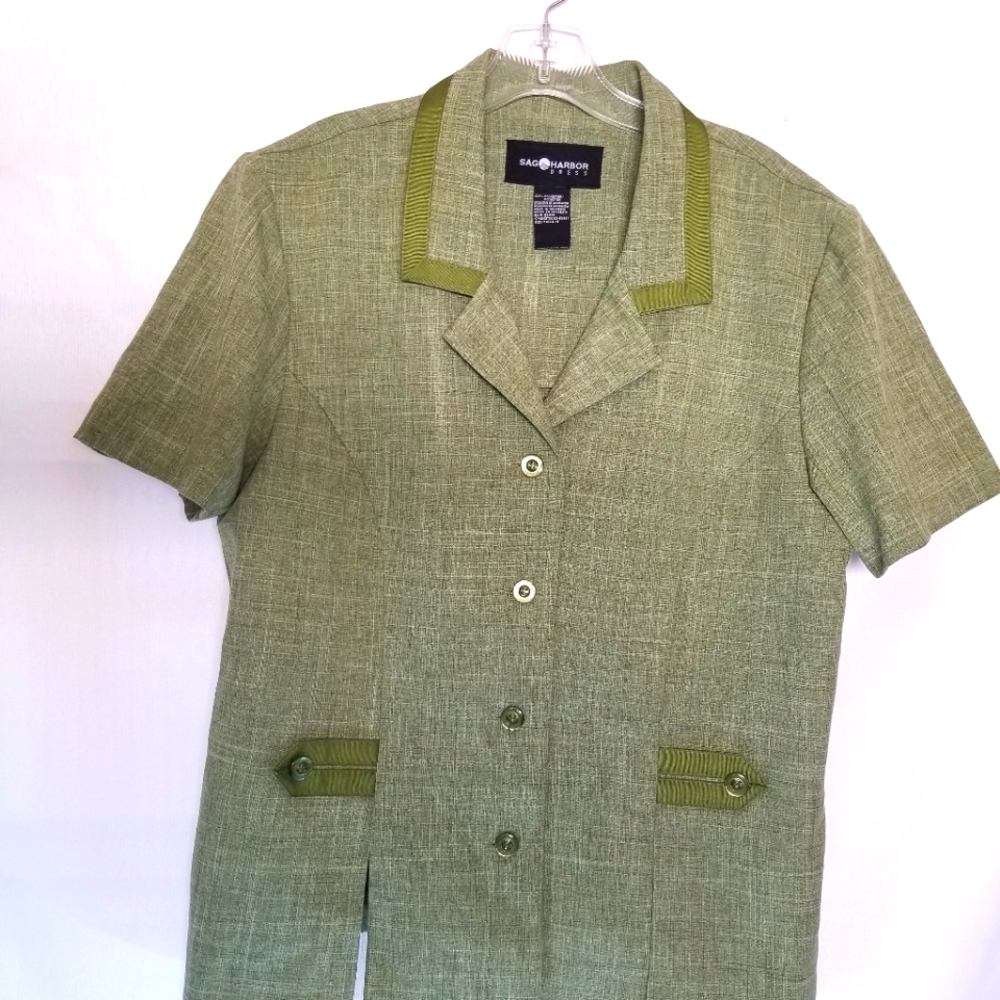 Sag Harbor Dress Womans Size 16 Tall 3 Piece Suit Outfit Vintage Sage Green